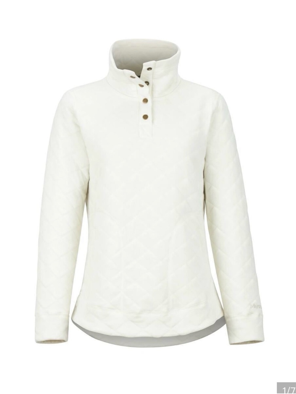 Marmot Women's Quilted Snap-Front Pullover Sweatshirt - White